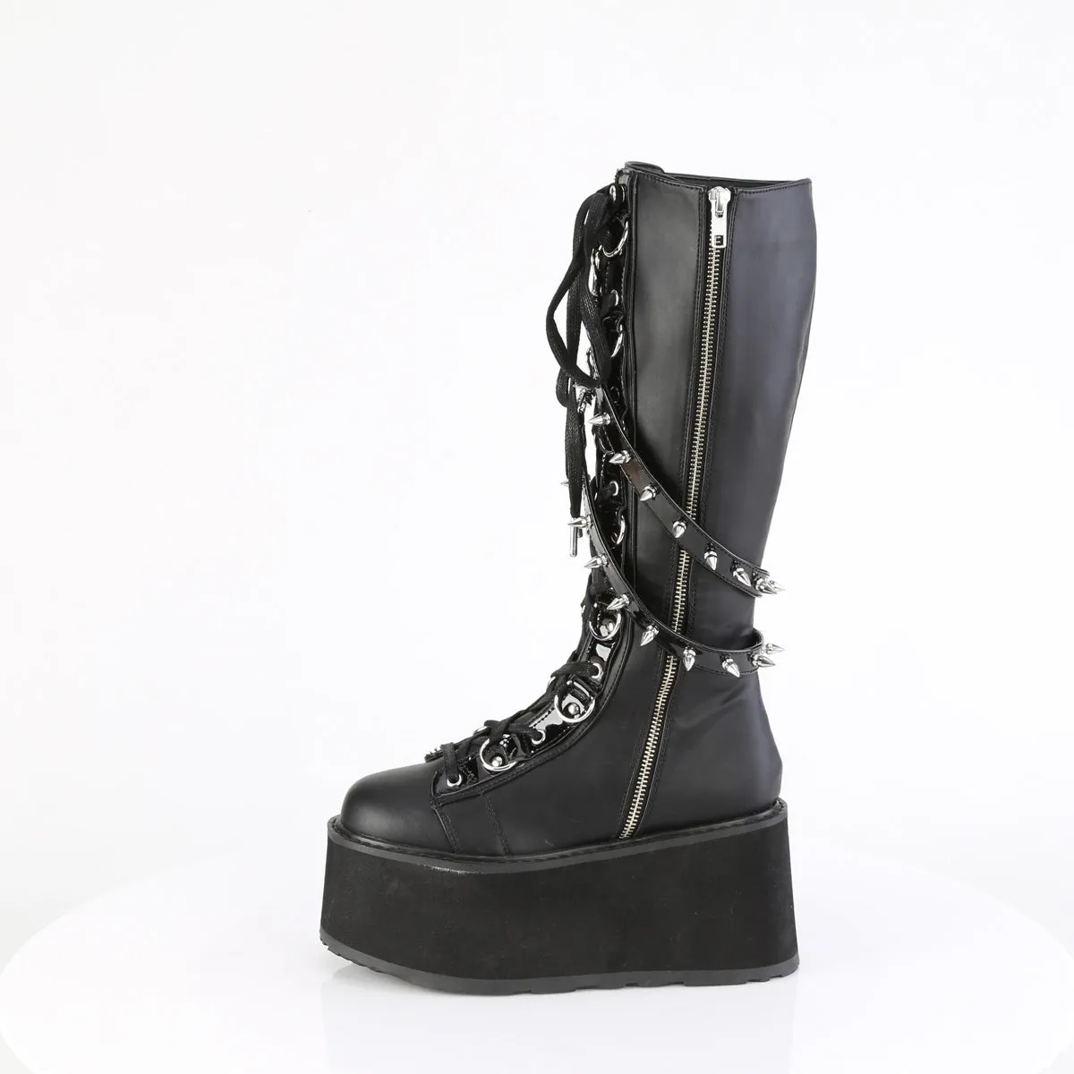 3 Inch Platform DAMNED-220 Black Vegan Leather