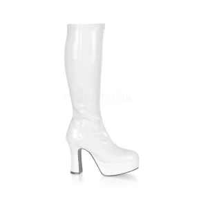 4 Inch Heel EXOTICA-2000 White Stretch Patent