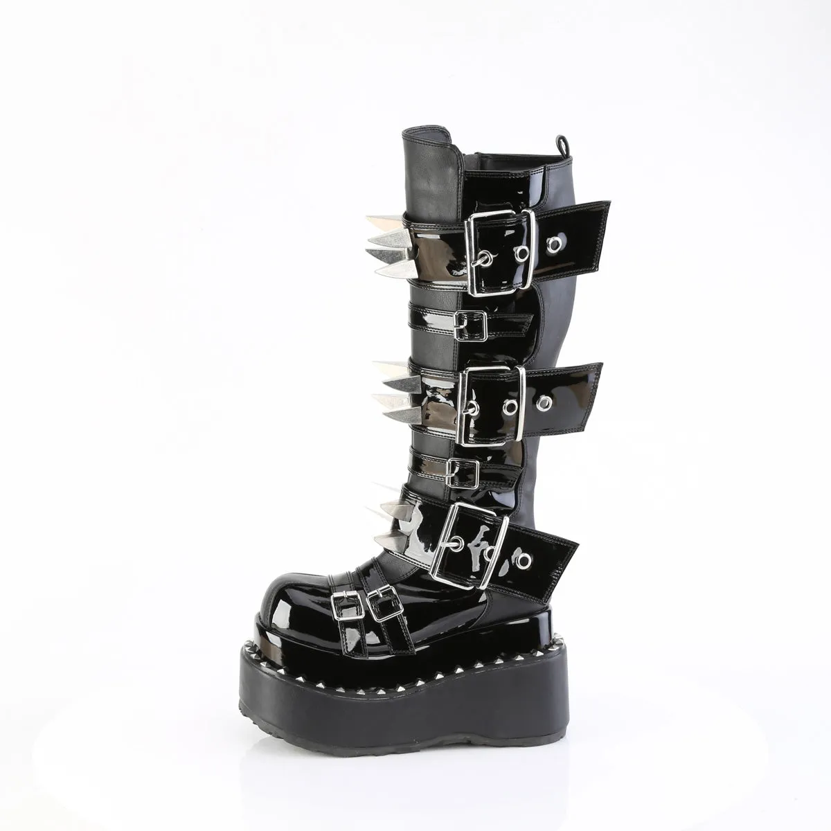 4 Inch Platform BEAR-215 Black Vegan Leather-Patent