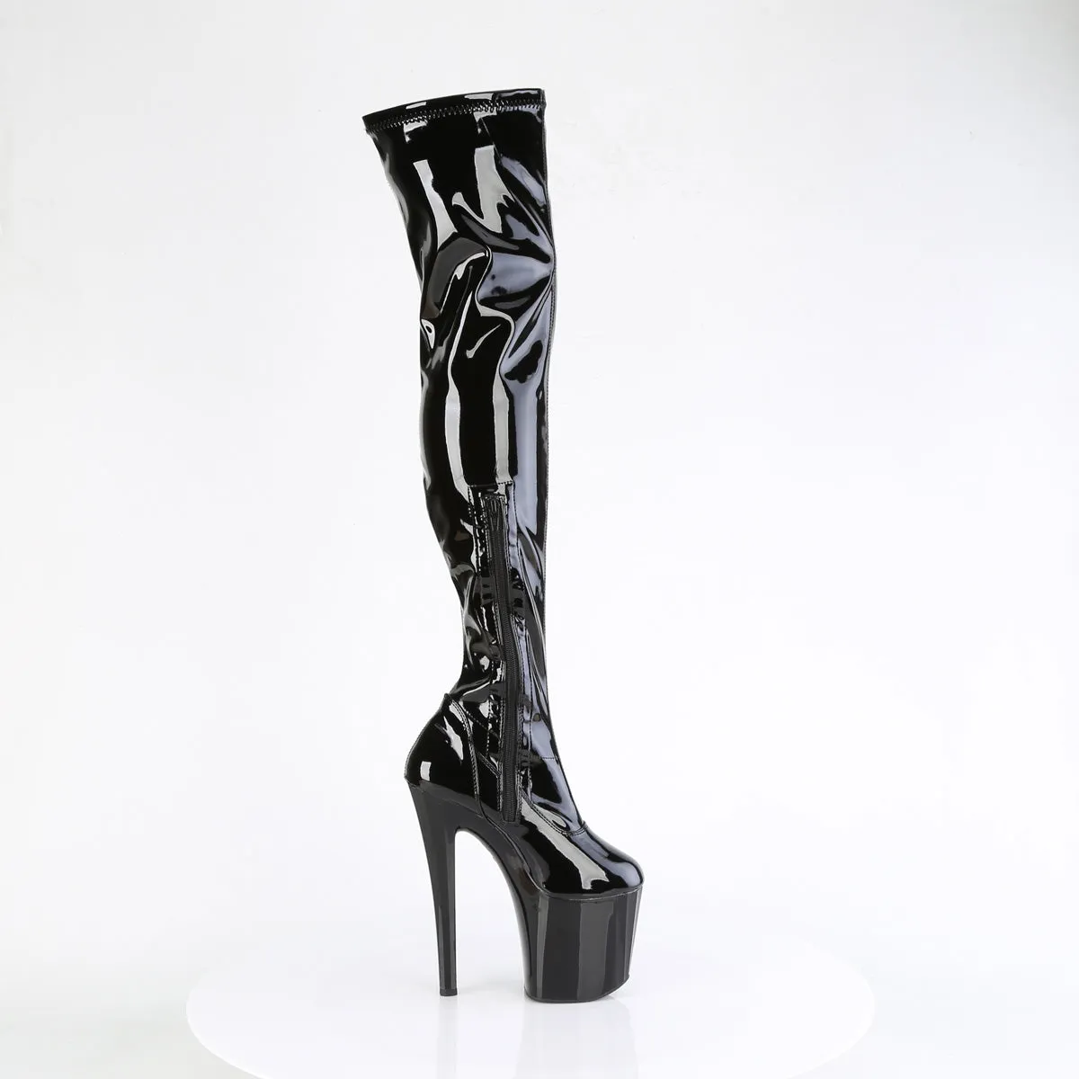 7 Inch Heel ENCHANT-3000 Black Stretch Patent