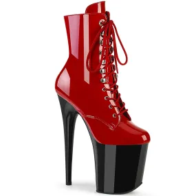 8 Inch Heel FLAMINGO-1020 Red Patent Black