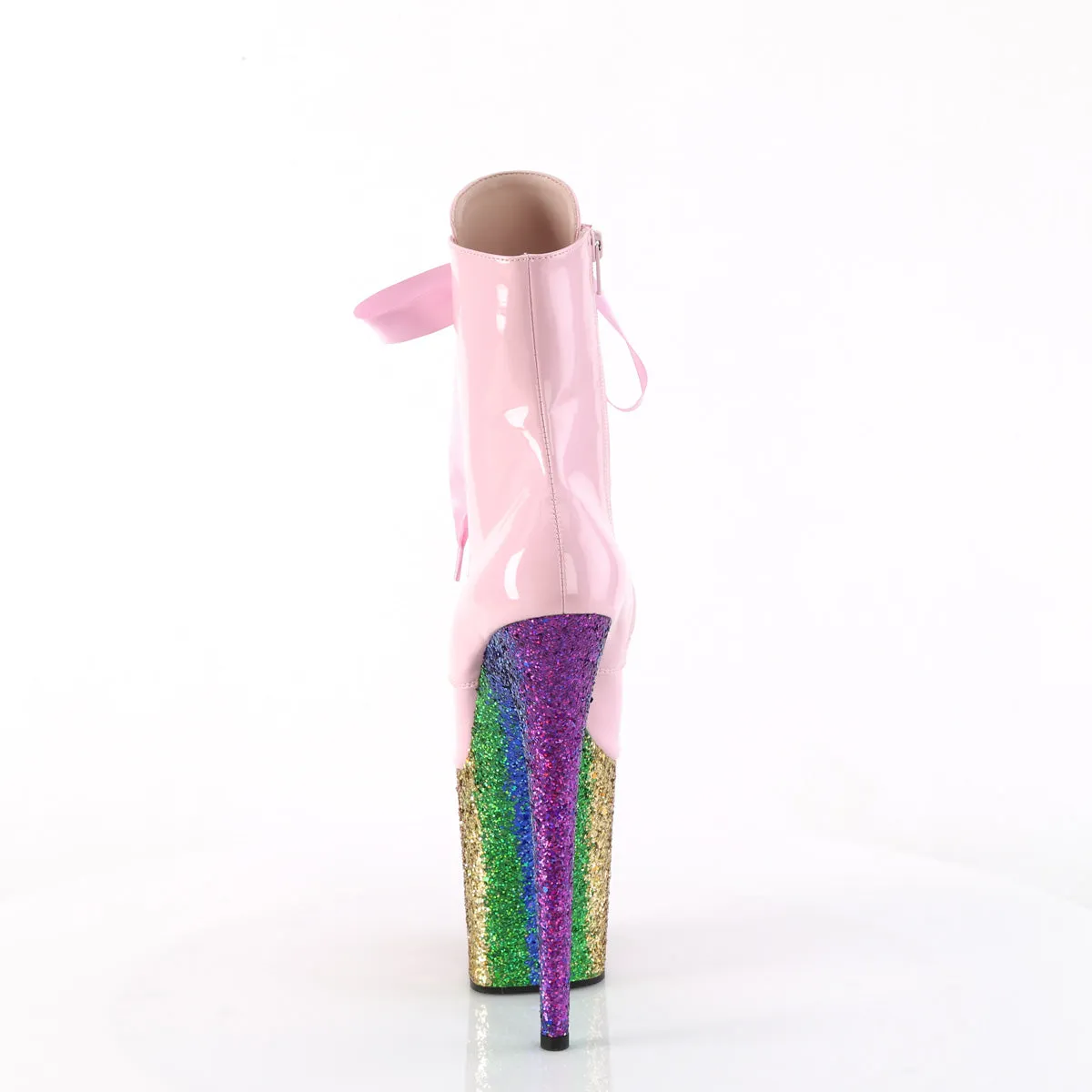 8 Inch Heel FLAMINGO-1020HG Baby Pink Holo Patent