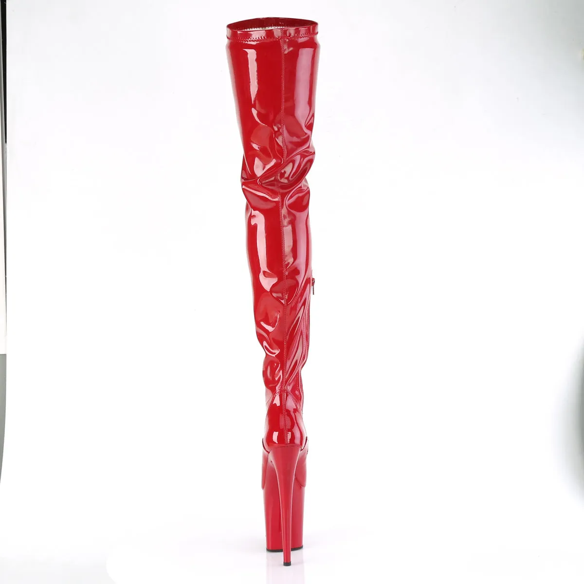 8 Inch Heel FLAMINGO-4000 Red Stretch Patent