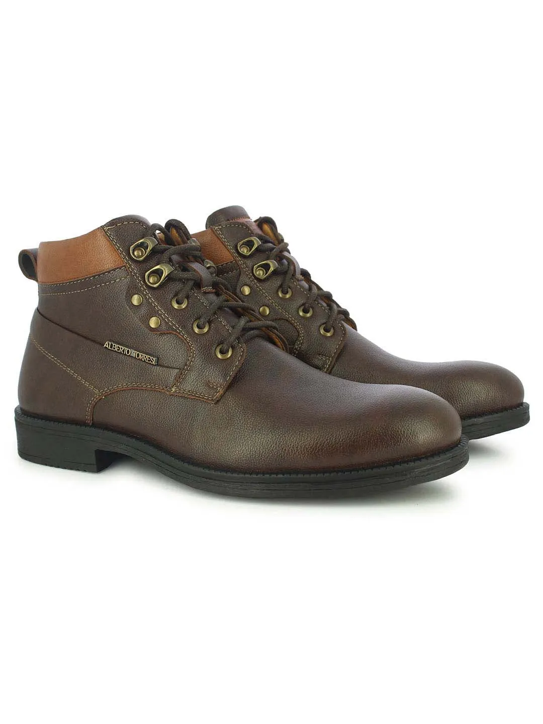 Alberto Torresi Men's Reynad Brown And Tan Boots