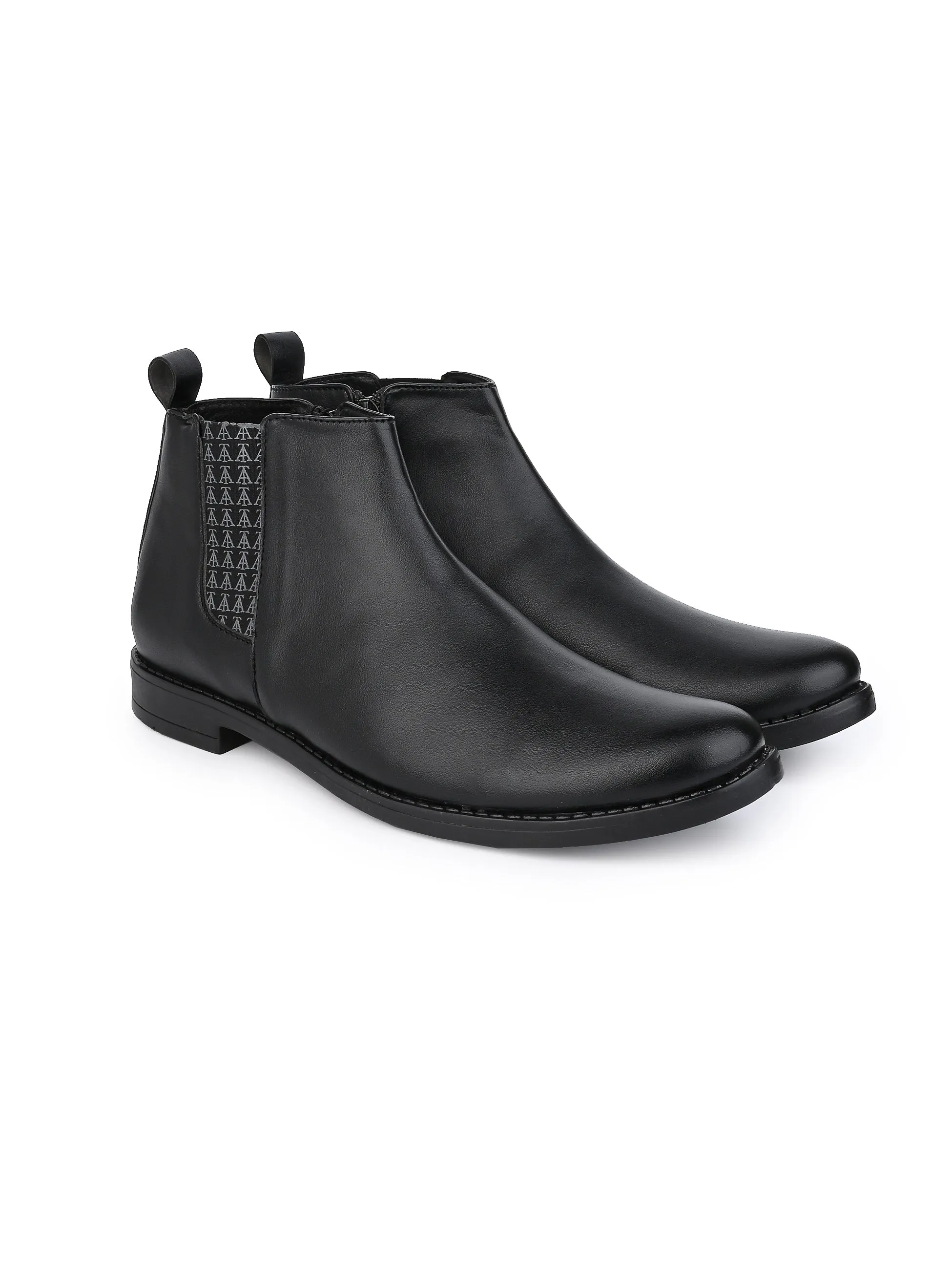 Alberto Torresi Synthetic Black Chelsea Boots For Men