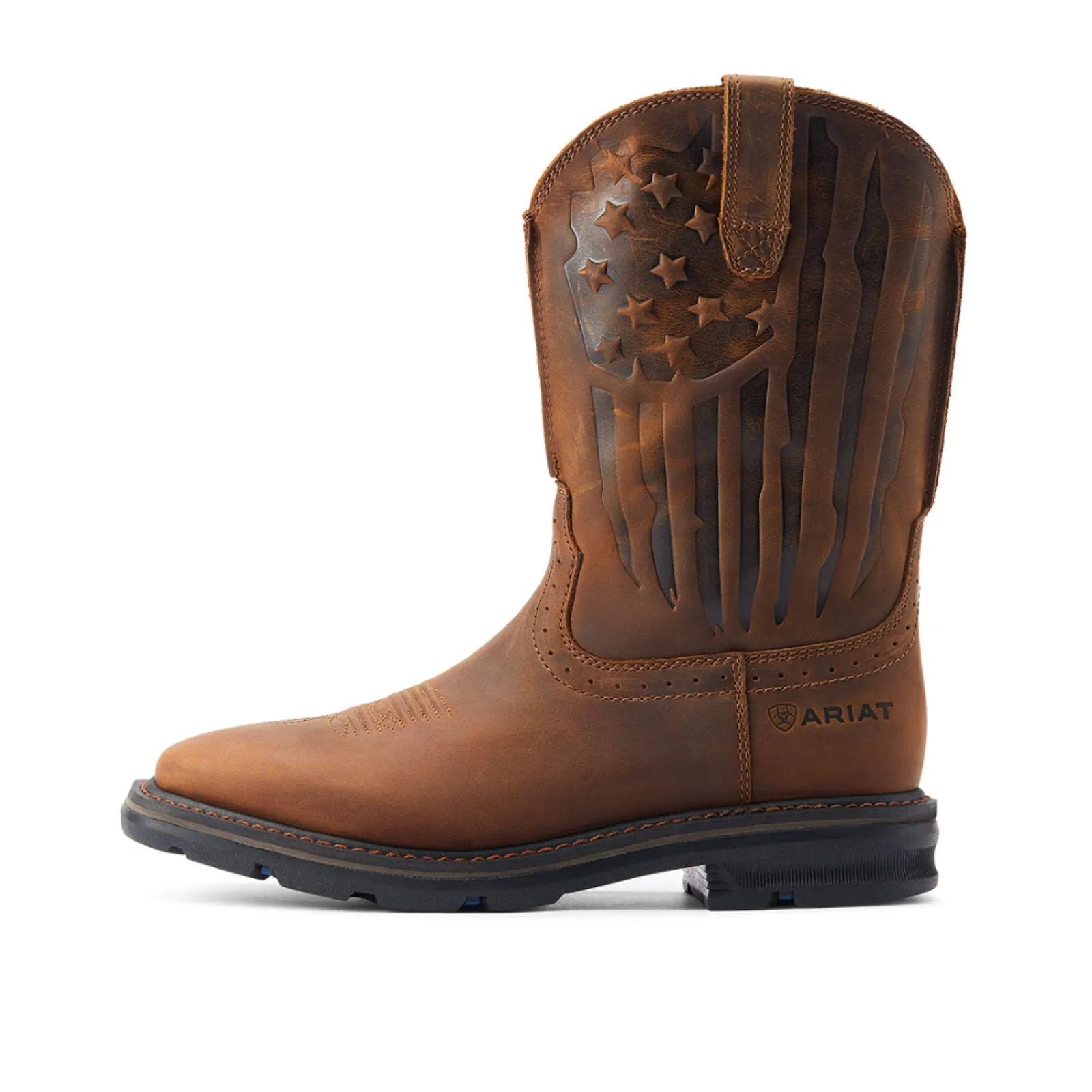 Ariat Sierra Shock Shield Patriot Western Work Boot (Men) - Distressed Brown