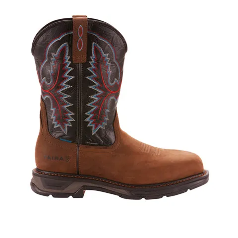 Ariat Workhog XT 11" Square Toe Waterproof Carbon Toe Western Work Boot (Men) - Black/Red