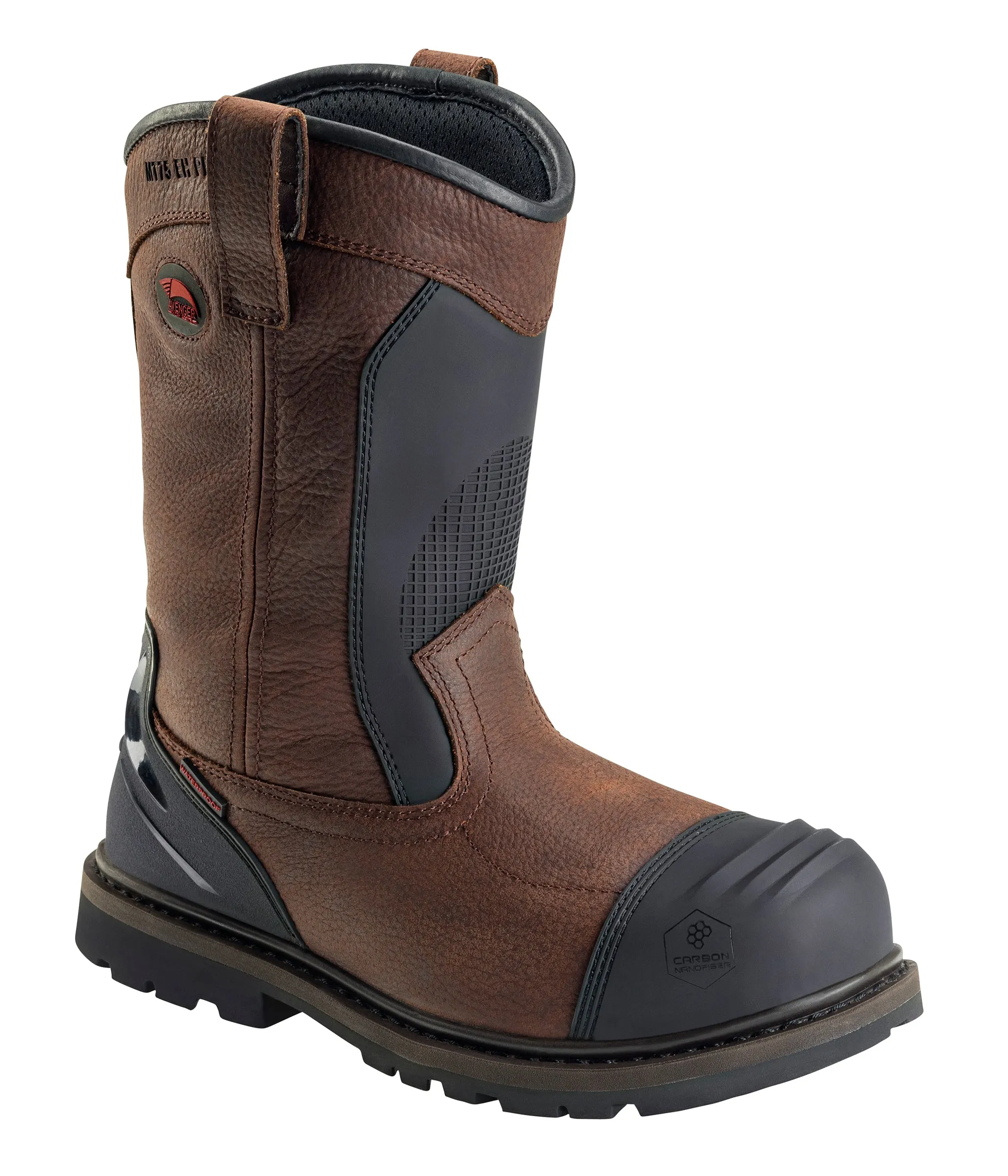 'Avenger' Men's 11" Wellington Internal Met Guard WP - Brown / Black