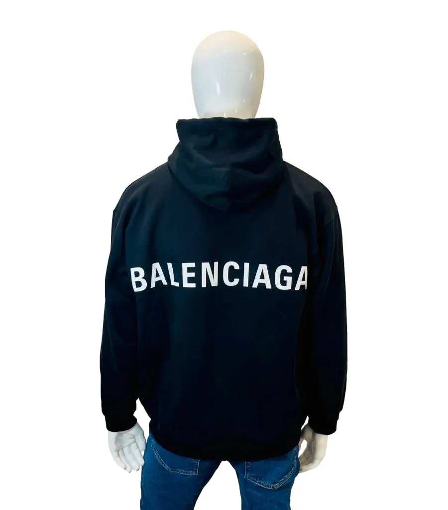 Balenciaga Logo Cotton Hoodie. Size L