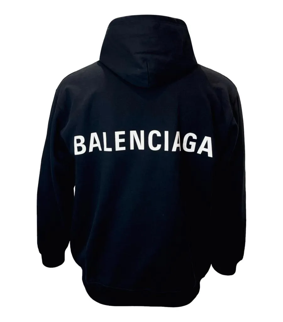 Balenciaga Logo Cotton Hoodie. Size L