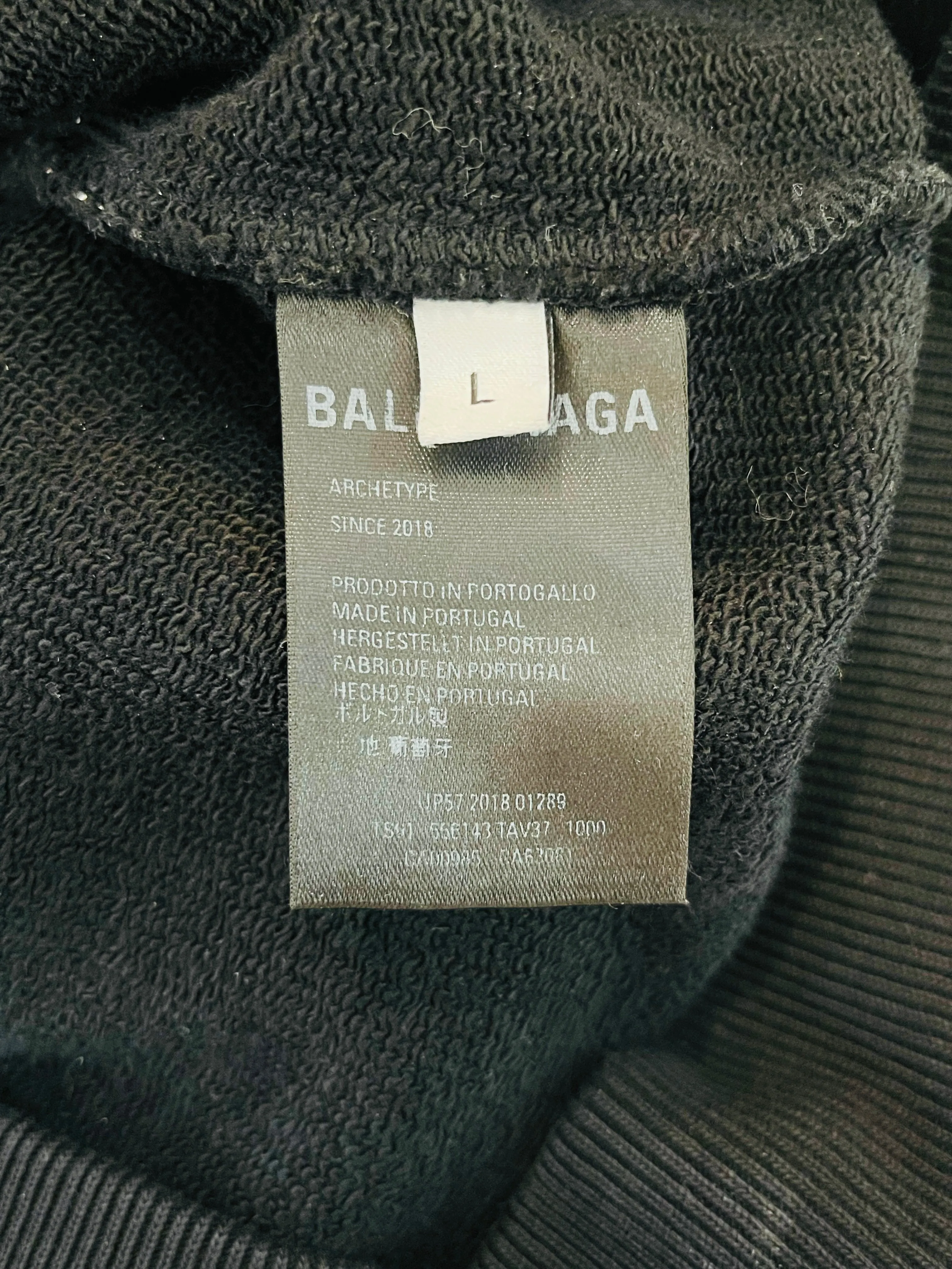 Balenciaga Logo Cotton Hoodie. Size L