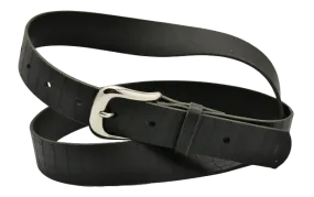 Belt | unstitched black narrow | croc print