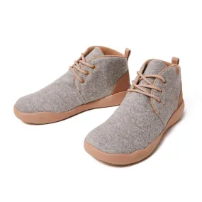 Bilbao Light Grey Wool Lace-up Boots Men