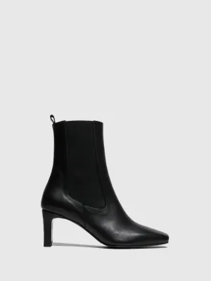 Black Square Toe Boots