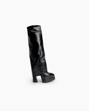 Block Platform Heels Chunky Heel Knee High Boots