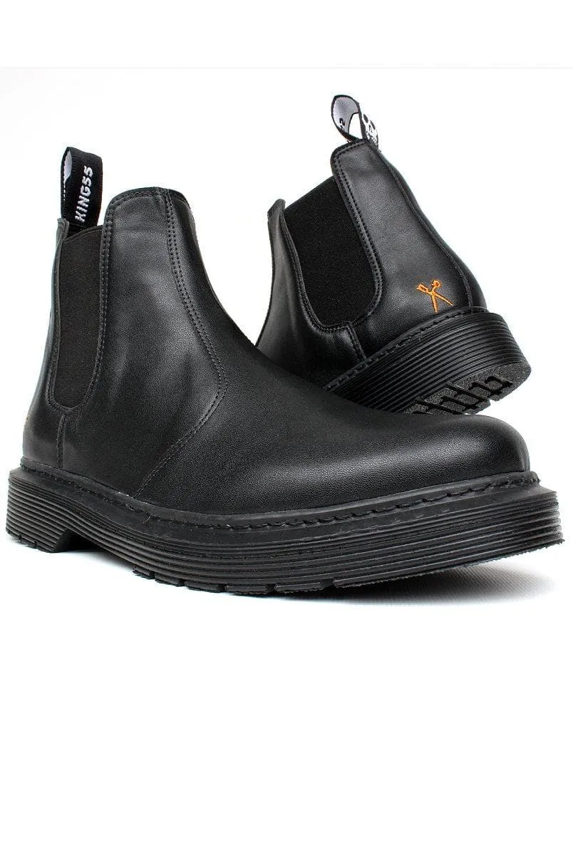 'Brick Lane' Vegan Chelsea Boot by King55 - Black