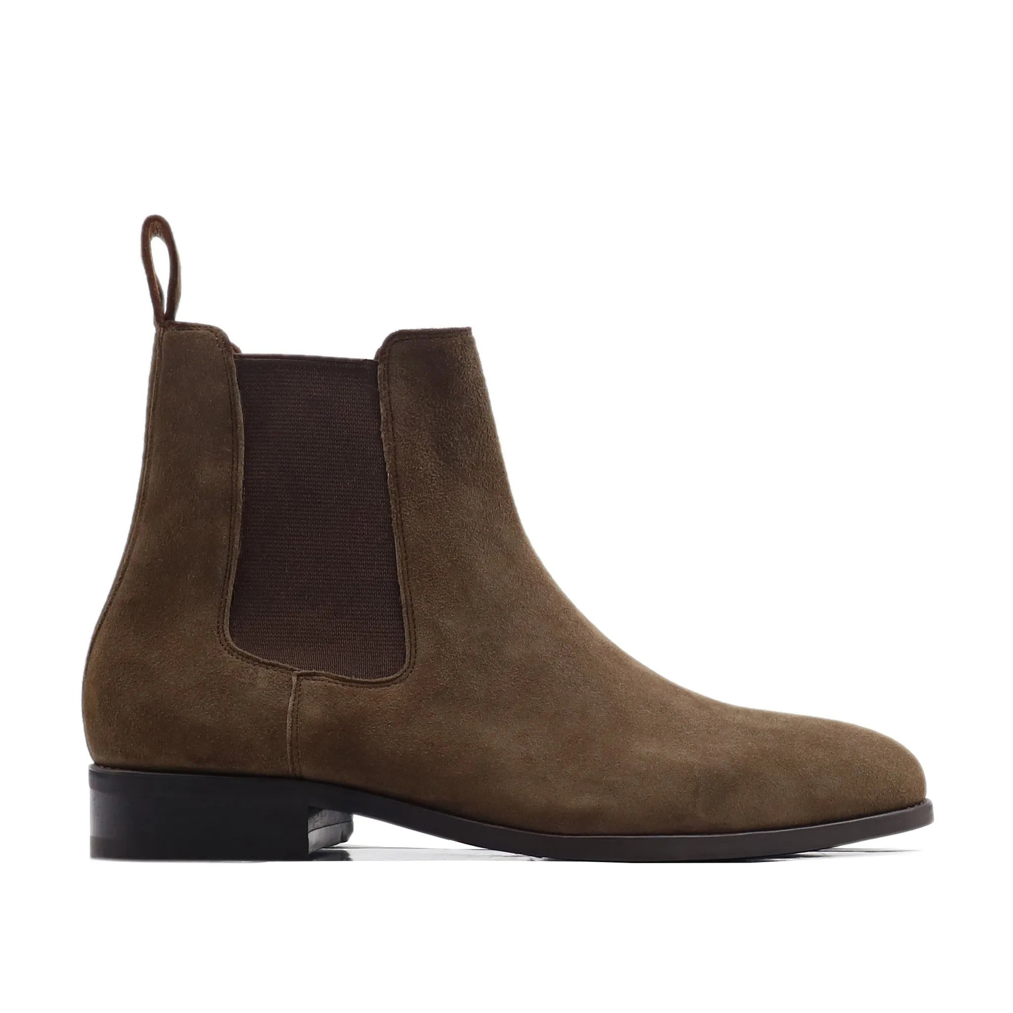 Chicago - Men's Dark Brown Kid Suede Chelsea Boot