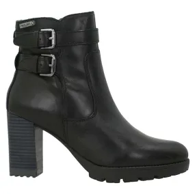 Connelly Calfskin Leather Women's Block Heeled Zip Up Ankle Boots