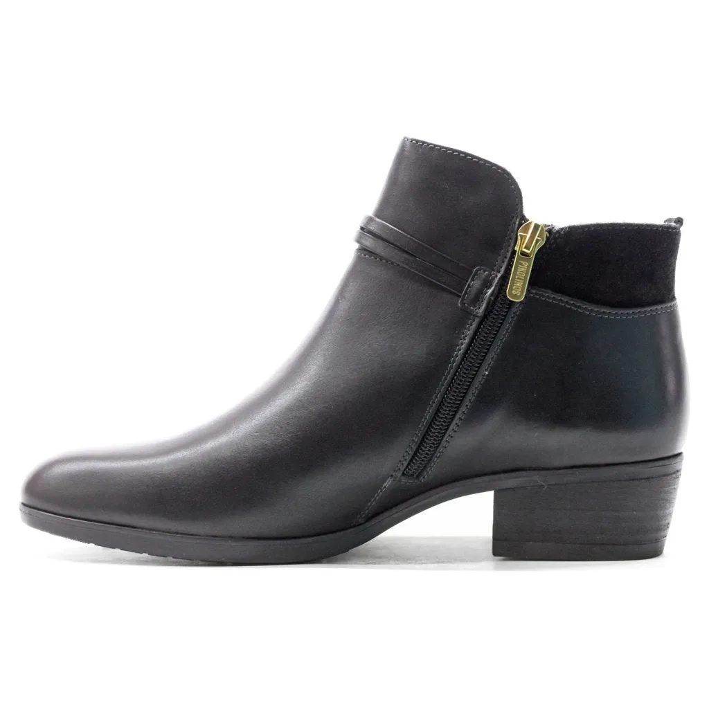 Daroca Calfskin Leather Women's Zip up Ankle Boots