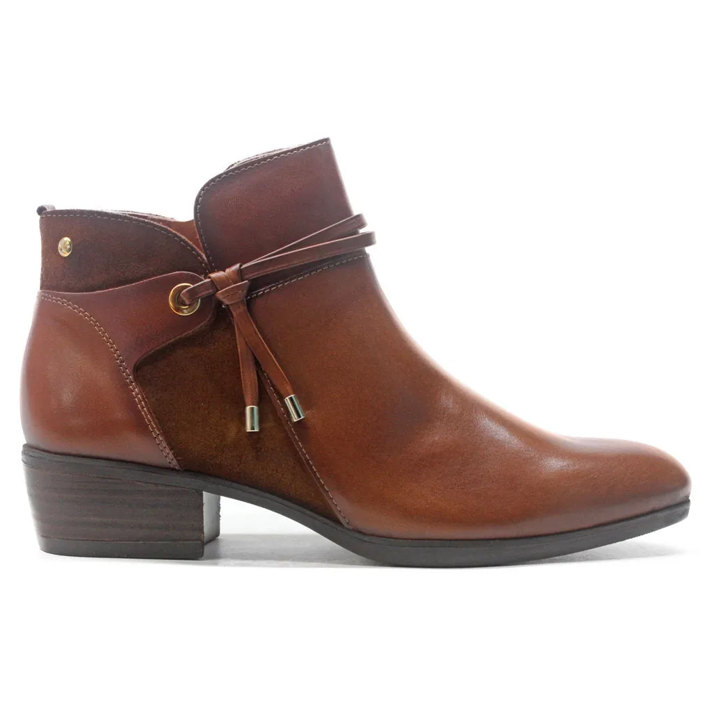 Daroca Calfskin Leather Women's Zip up Ankle Boots