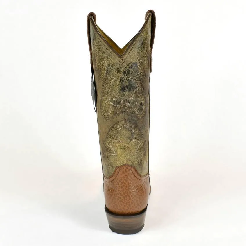 Denver Mountain Western Riding Boot with Tan Shoulder Leather, Riding Heel