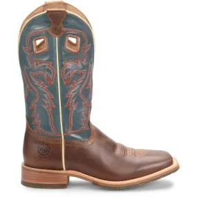 'Double H' Men's 12Elliot SR Western Square Toe Roper - Brown / Green