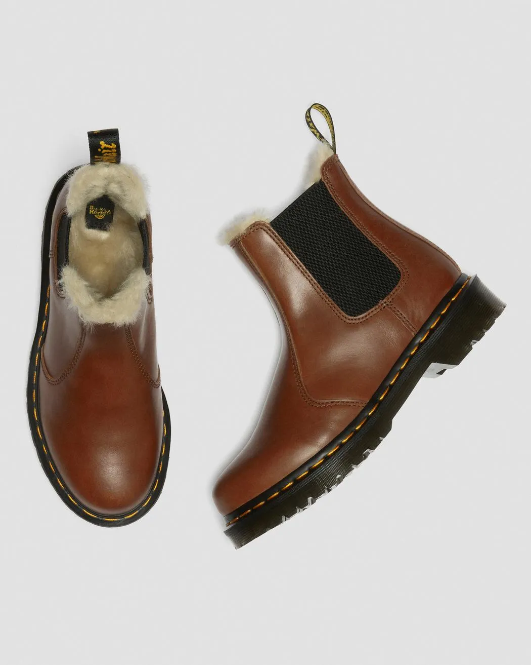 Dr Martens - 2976 Leonore Chelsea Boots Faux Fur Tan Farrier 27784225