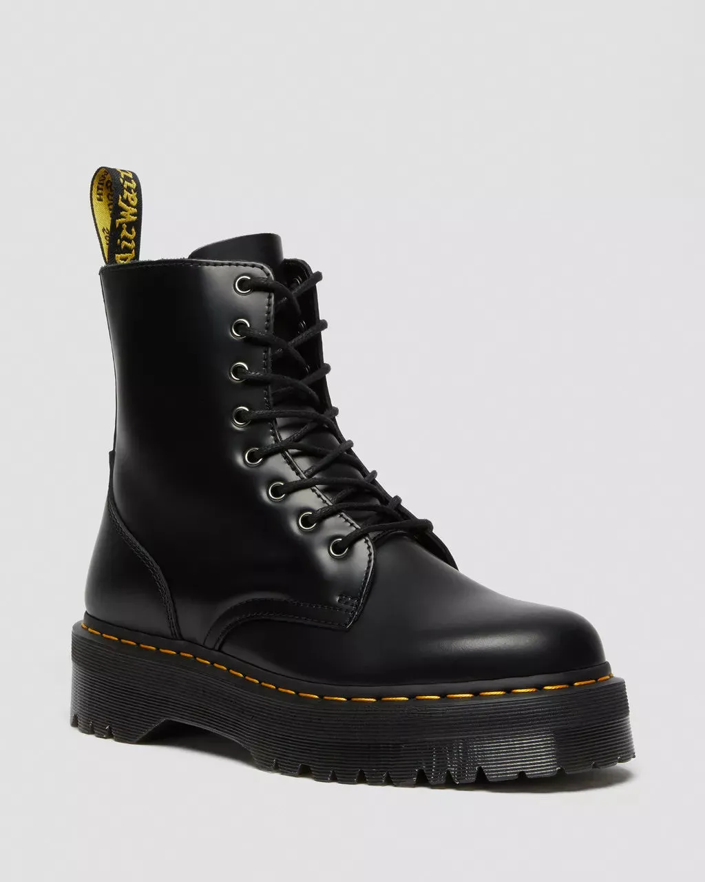 Dr Martens - Jadon Black Polished Smooth Leather Platform Boot 15265001