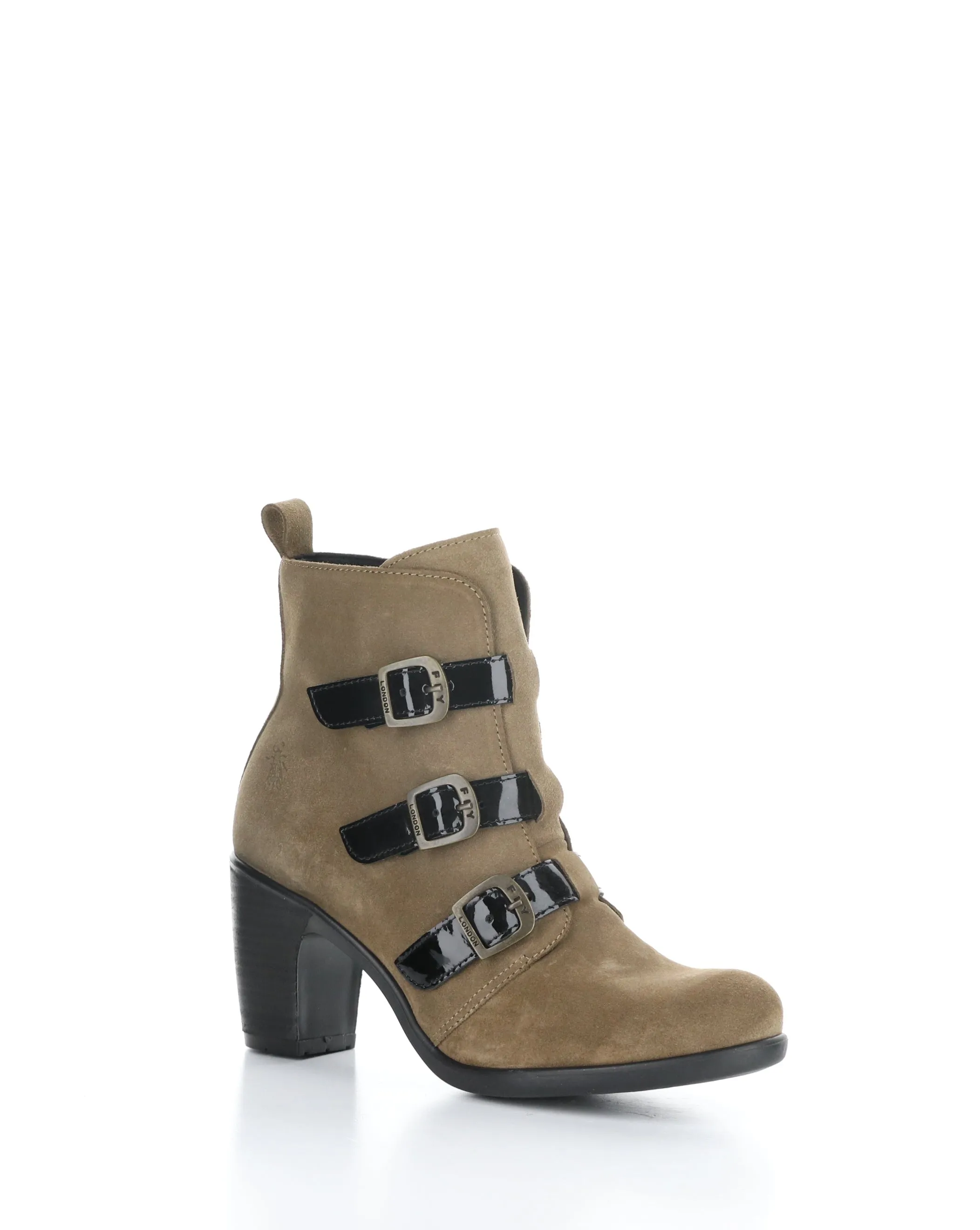 KLEA012FLY 002 TAUPE/BLACK Round Toe Boots