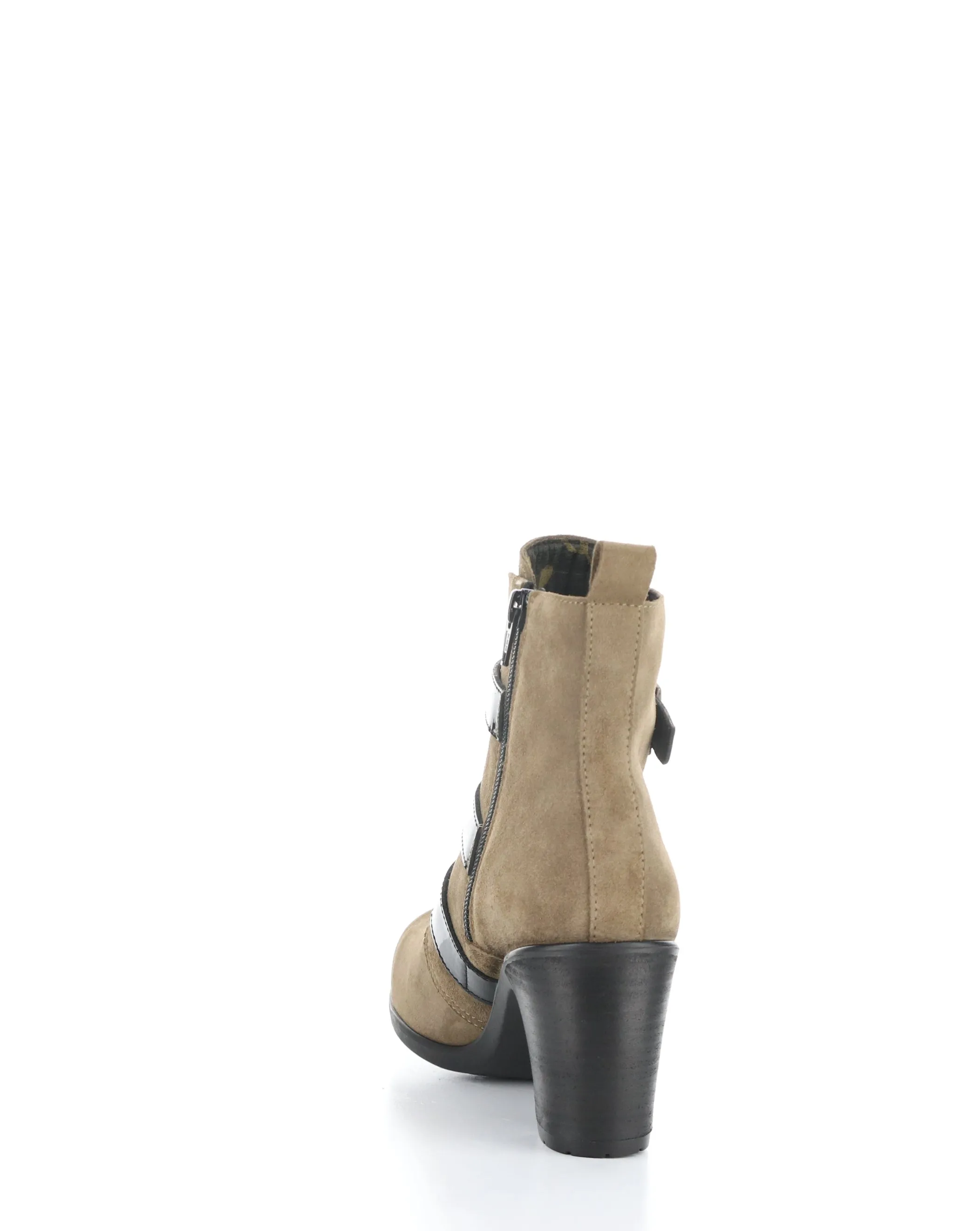 KLEA012FLY 002 TAUPE/BLACK Round Toe Boots