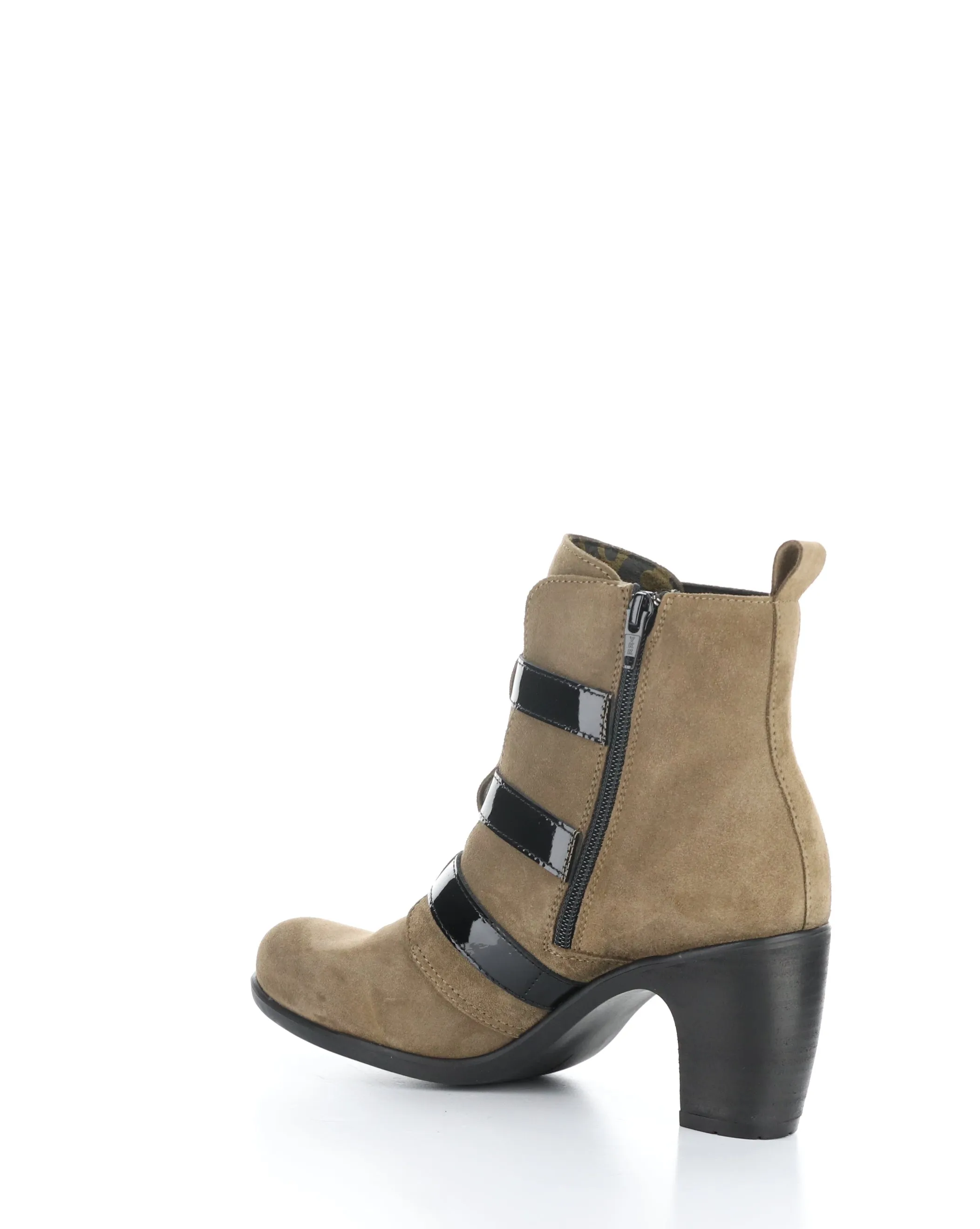 KLEA012FLY 002 TAUPE/BLACK Round Toe Boots