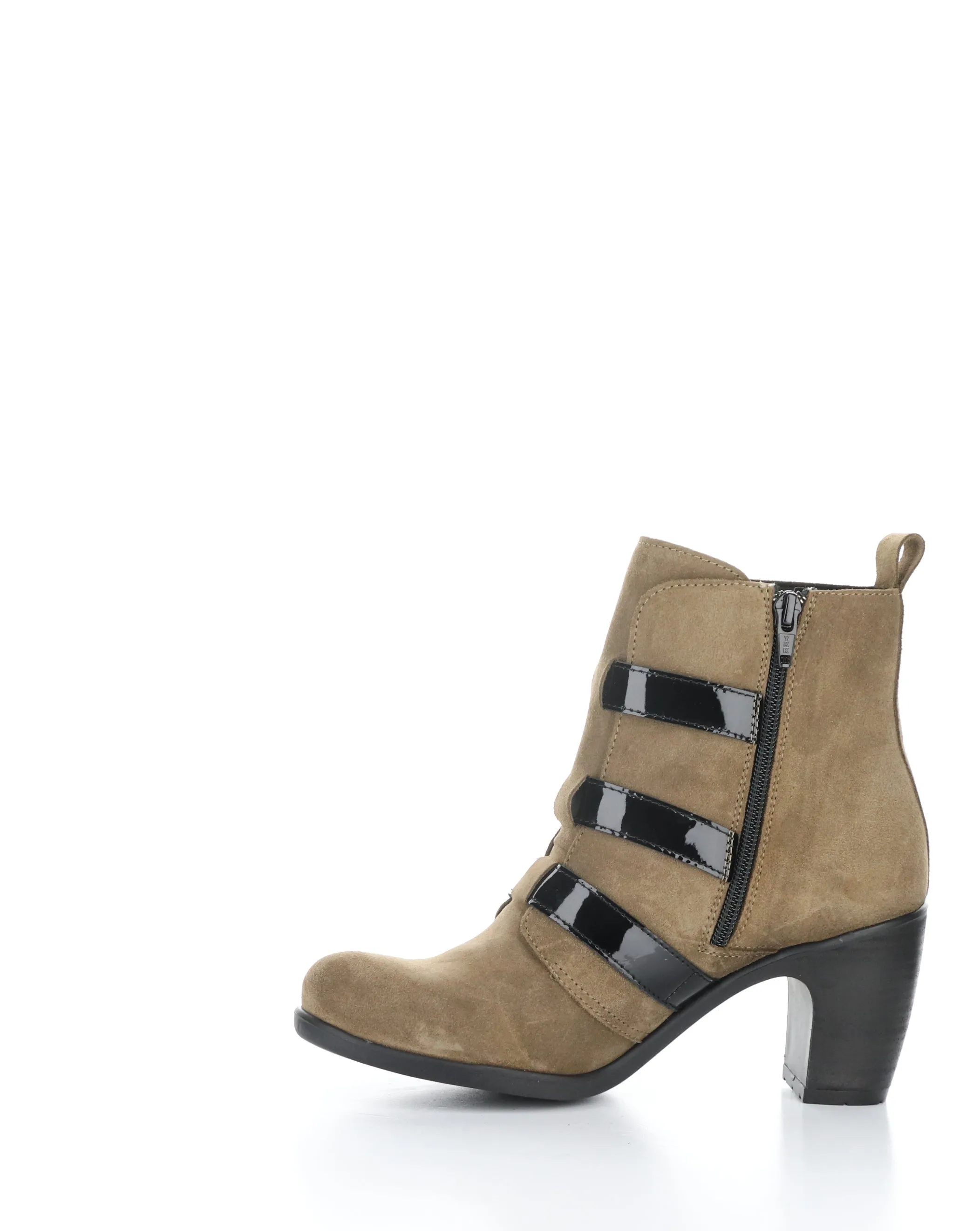 KLEA012FLY 002 TAUPE/BLACK Round Toe Boots