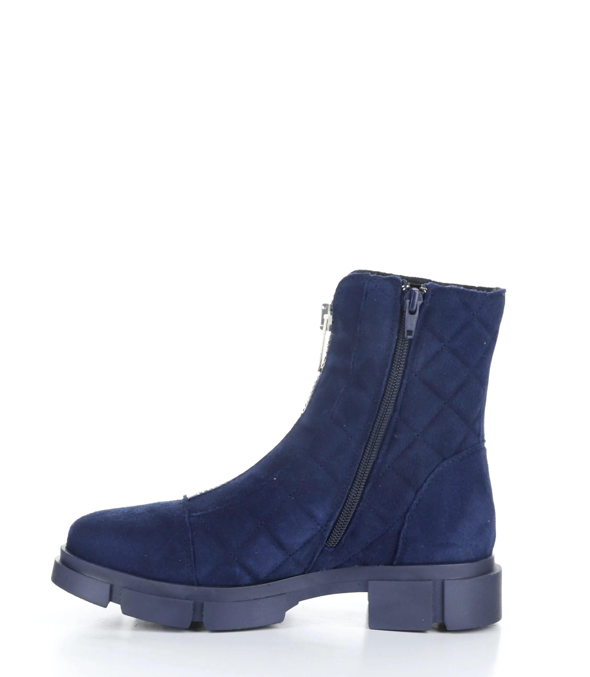 LANE NAVY Round Toe Boots