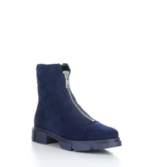 LANE NAVY Round Toe Boots