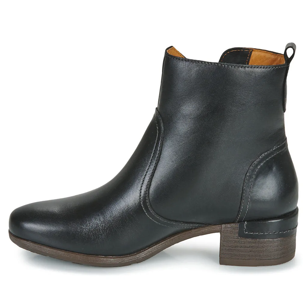 Malaga Calfskin Leather Women's Zip Up Ankle Boots