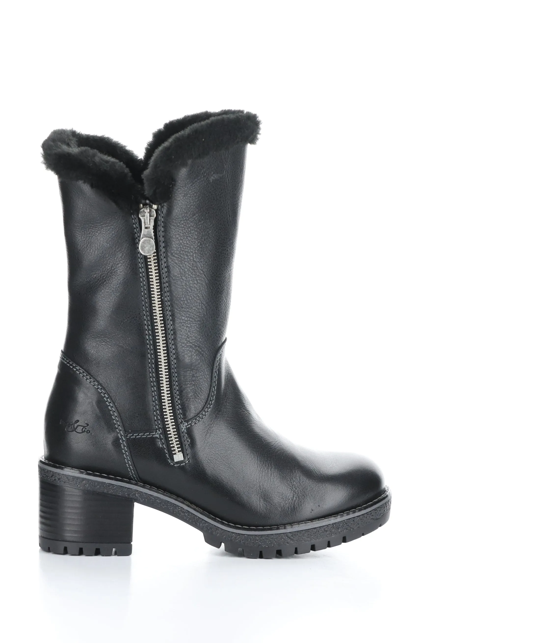 MATCH BLACK Round Toe Boots