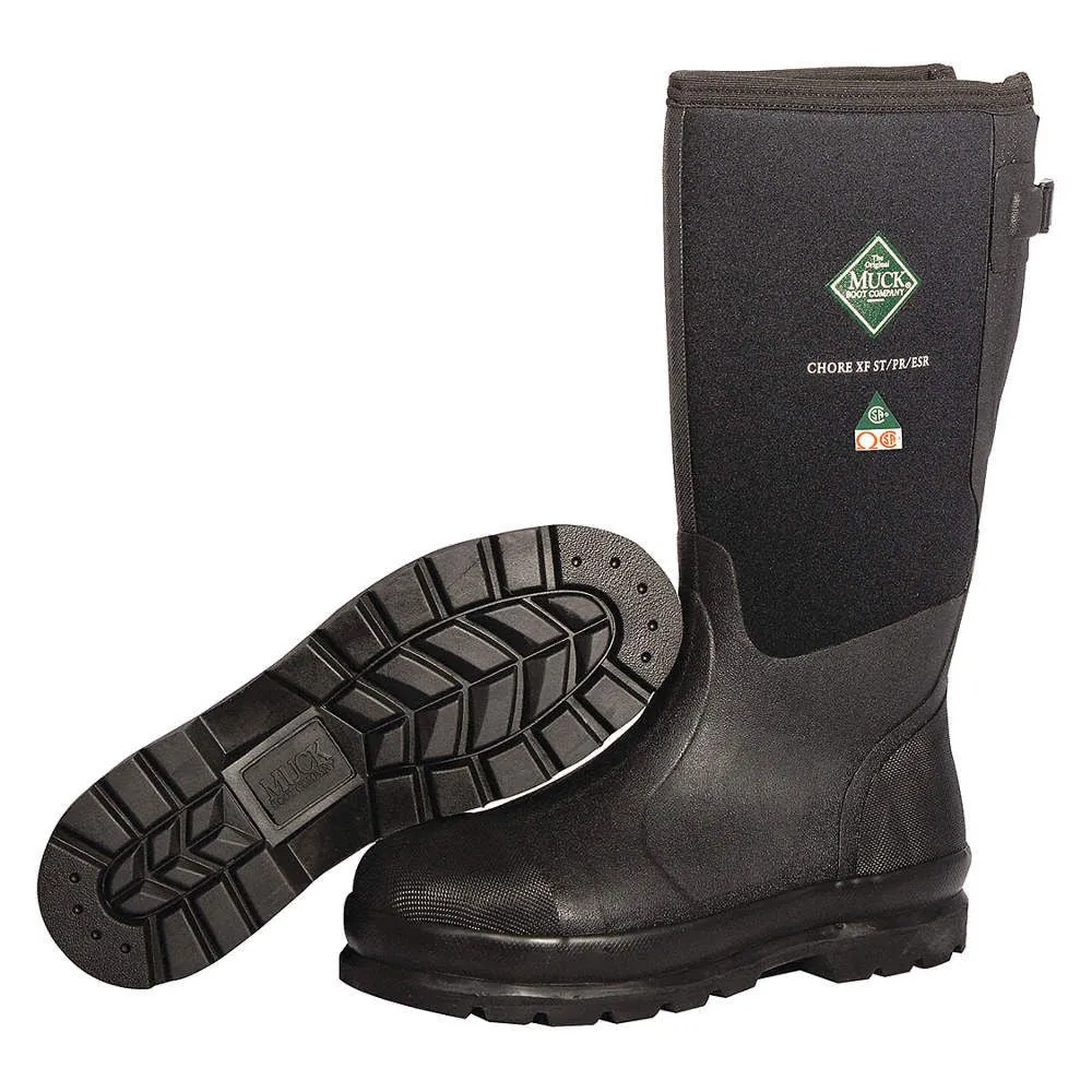 Muck Chore Unisex Steel Toe Rubber XF Wide Calf Work Boots MCXF-STL-BLK