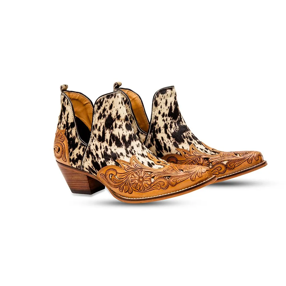 Myra Bag West Street Western Hand-Tooled Leather Booties Boots