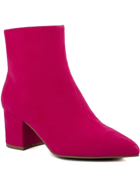 Nightlife Womens Faux Suede Heel Ankle Boots