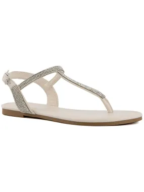 PEDRA Womens Ankle strap Thong Flatform Sandals