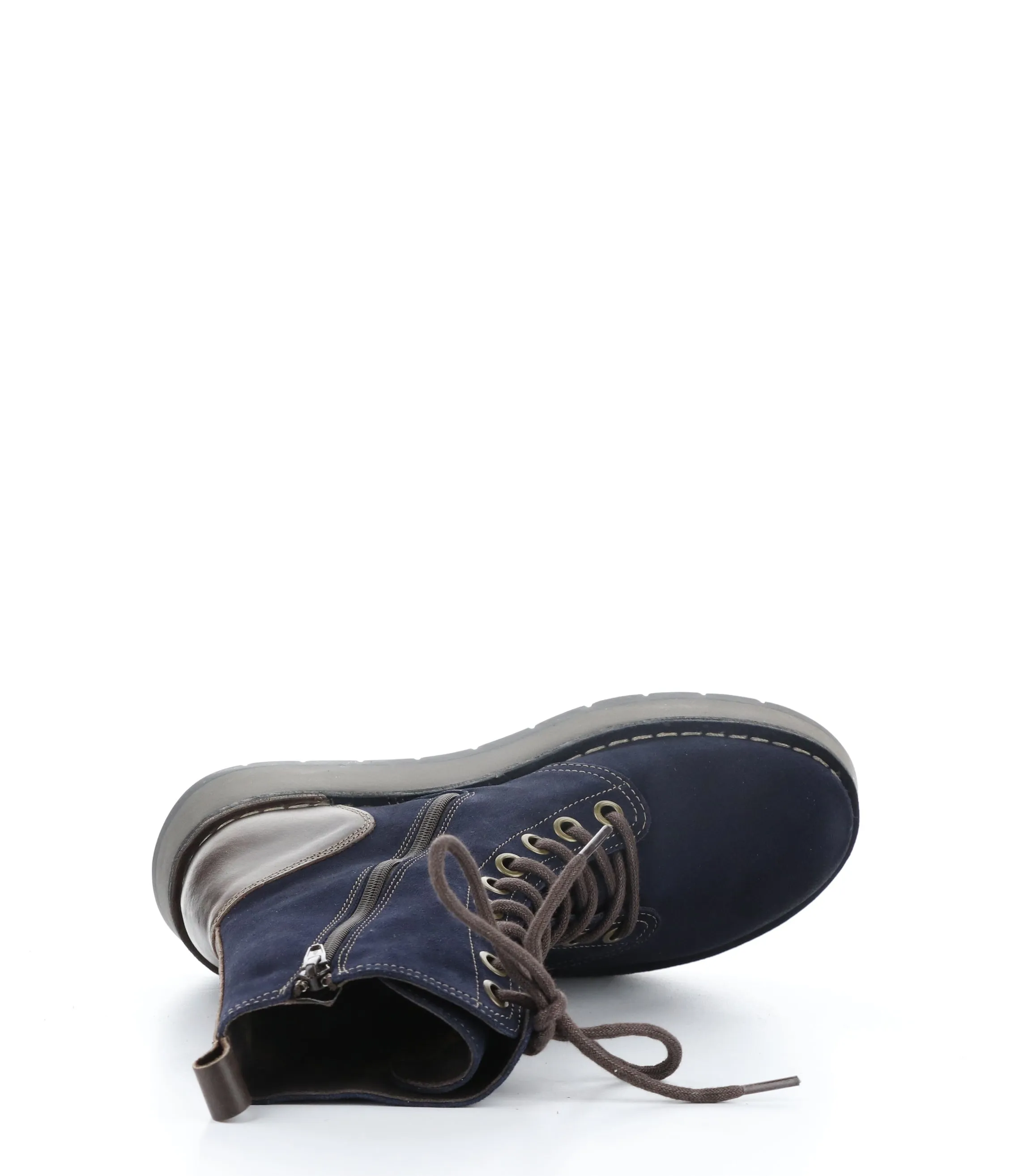 RAMI043FLY 007 NAVY/DK BROWN Lace-up Boots