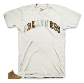 Retro 9 Wheat Boot Shirt - Stitched Bless - Sail