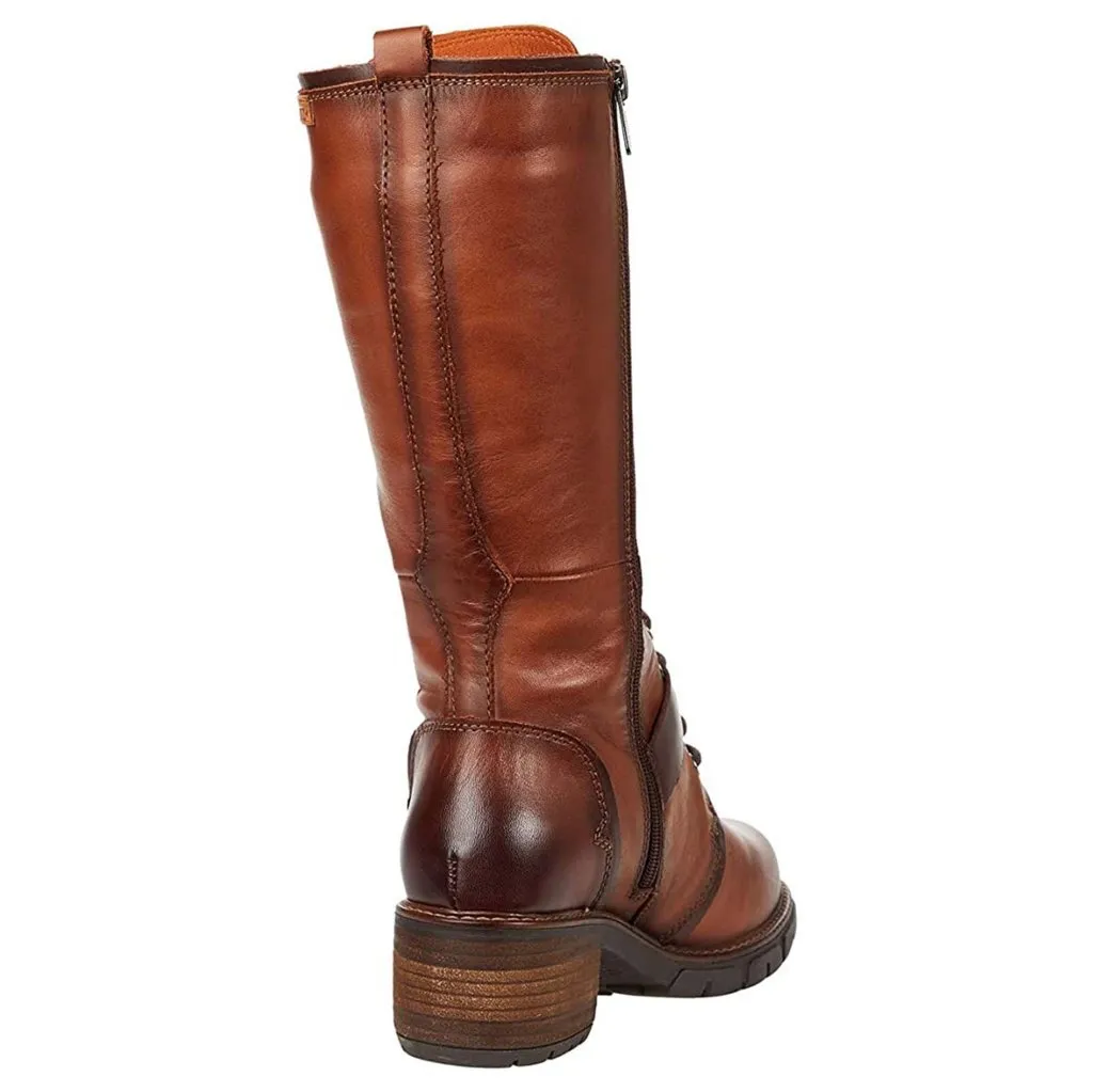 San Sebastia Calfskin Leather Women's Zip Up Calf Length Boots