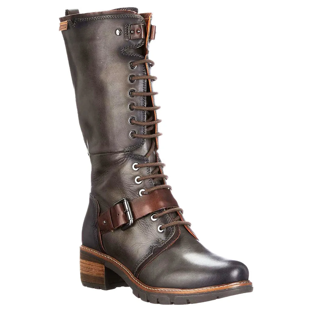 San Sebastia Calfskin Leather Women's Zip Up Calf Length Boots