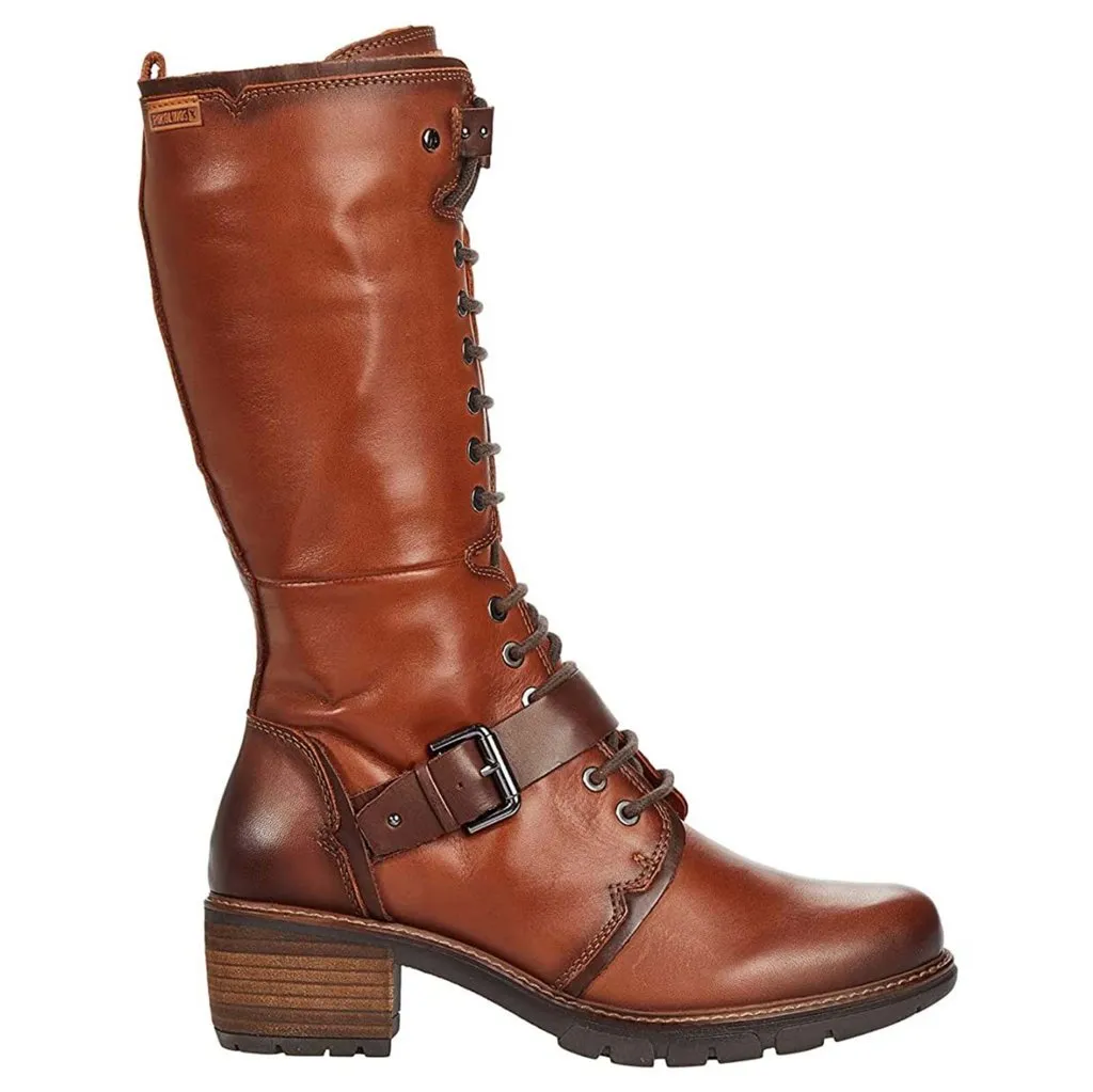 San Sebastia Calfskin Leather Women's Zip Up Calf Length Boots