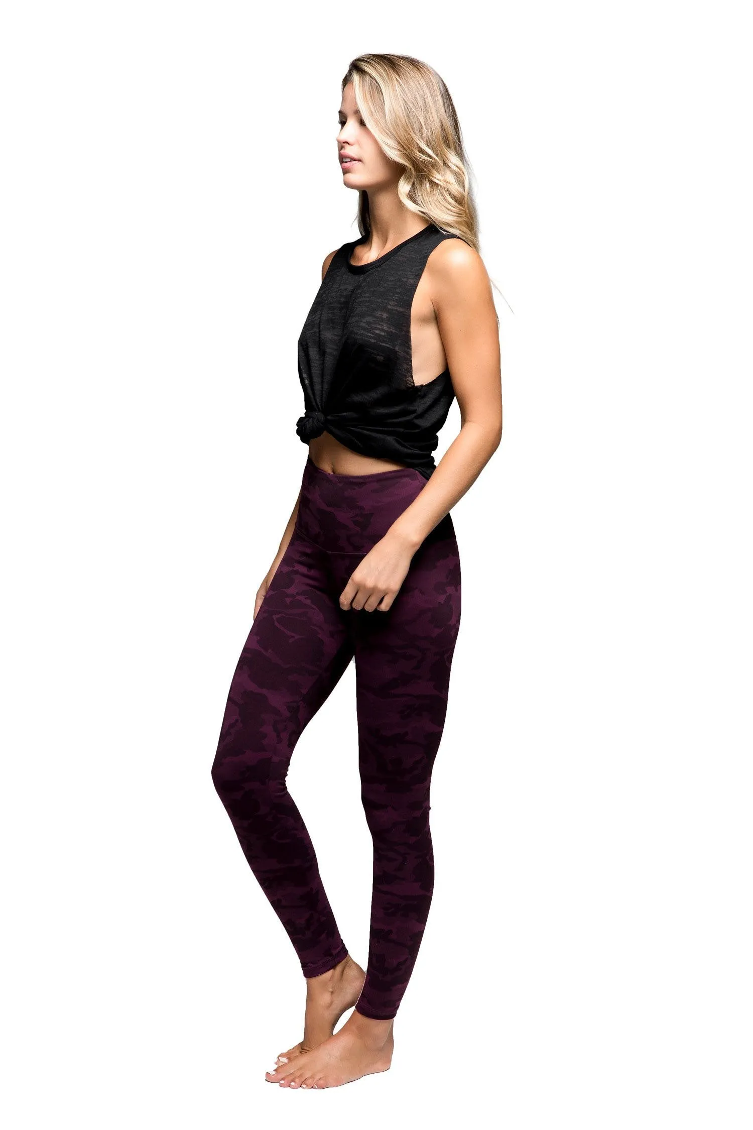 Strut This Teagan Ankle Eggplant Camo Legging