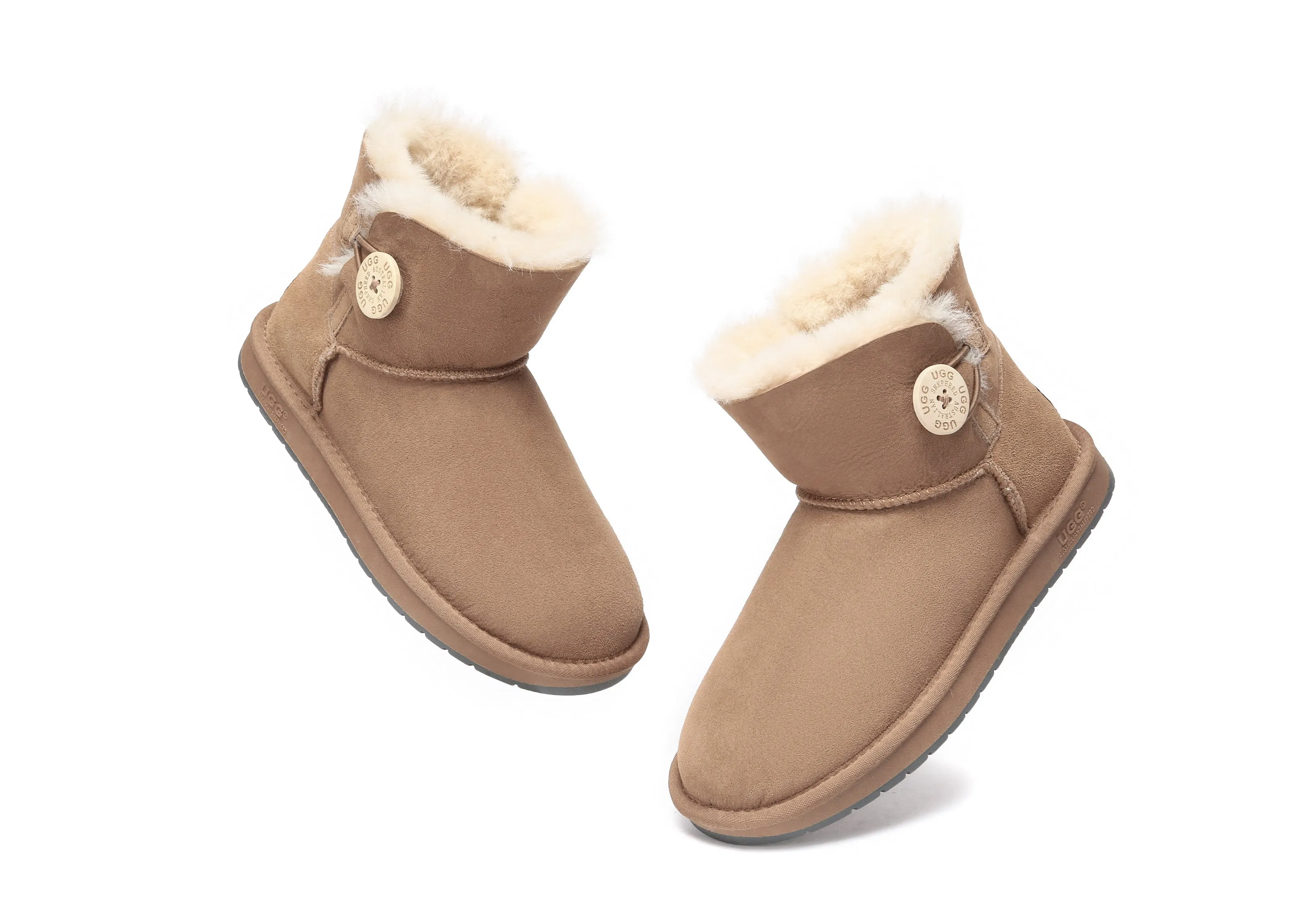 UGG Australian Shepherd Australia Premium Double Face Sheepskin Water Resistant Mini Button Boots