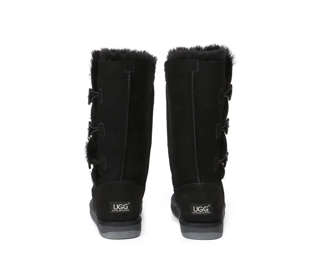 UGG Australian Shepherd Australian Premium Double Face Sheepskin Tall Triple Button Water Resistant Boots