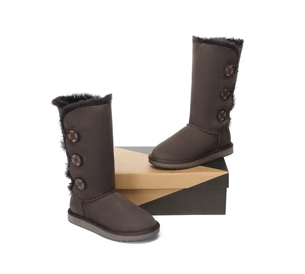 UGG Australian Shepherd Australian Premium Double Face Sheepskin Tall Triple Button Water Resistant Boots