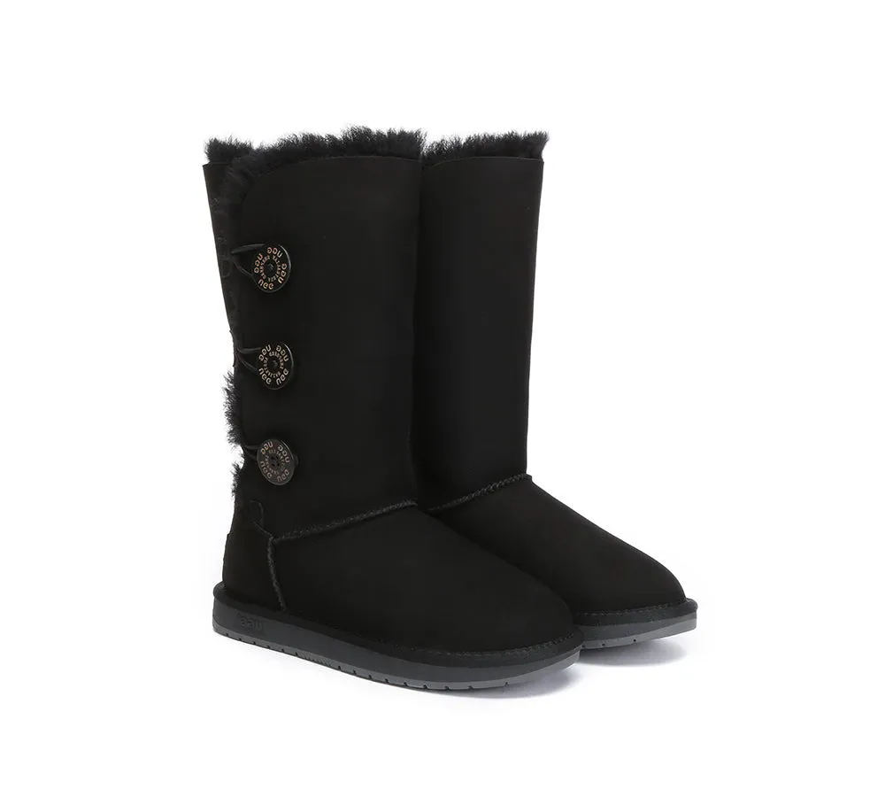 UGG Australian Shepherd Australian Premium Double Face Sheepskin Tall Triple Button Water Resistant Boots